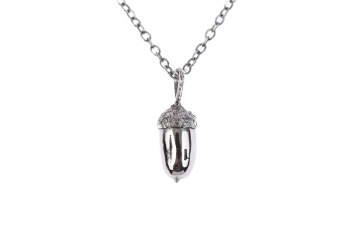 Medium Silver Acorn Necklace