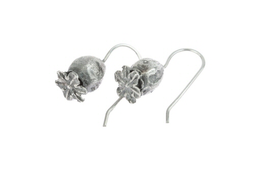 Poppy Seed Head Hook Earrings