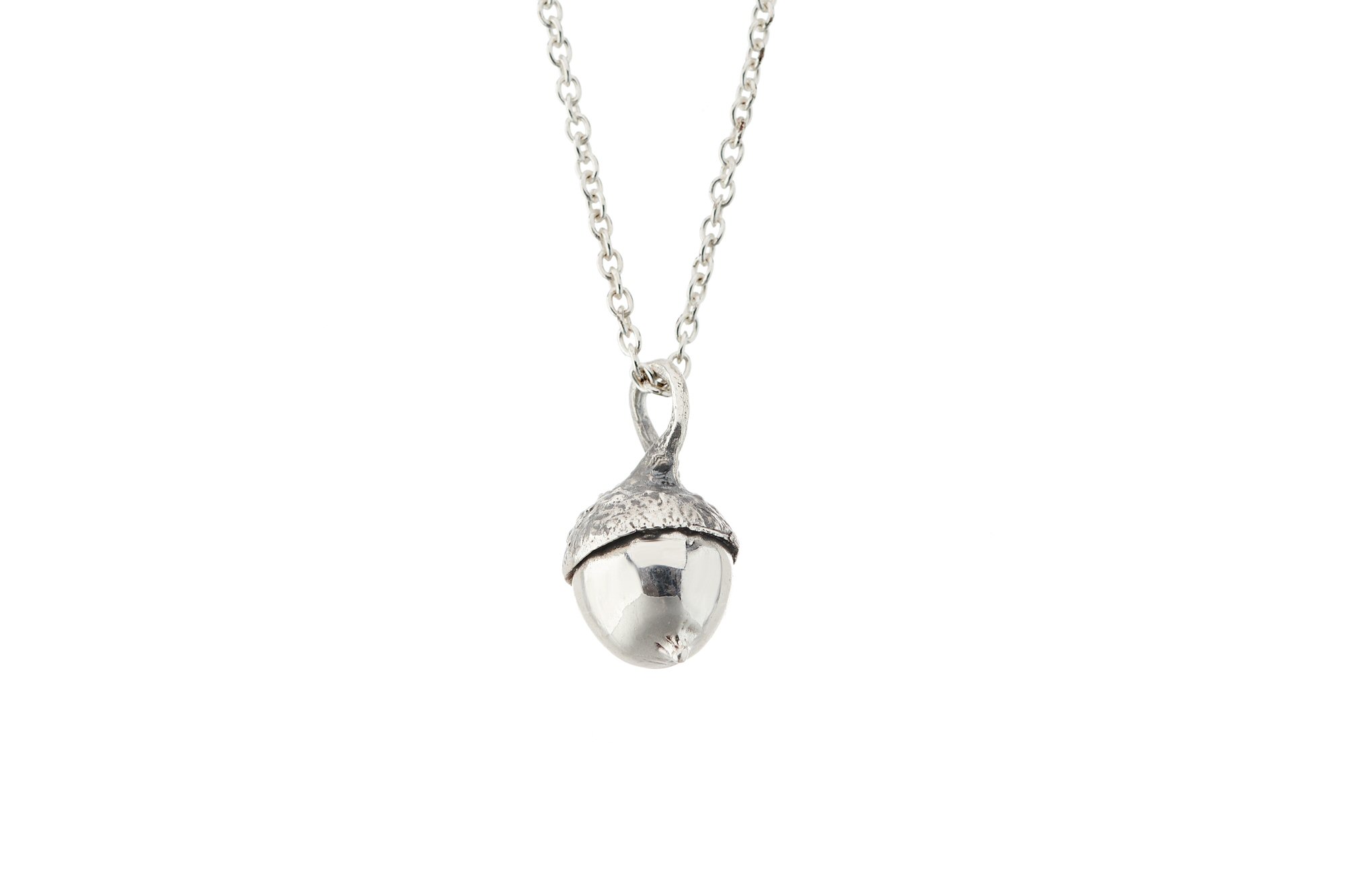Small Silver Acorn Necklace