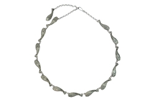 Linked Silver Sycamore Seed Necklace