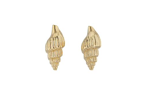 18ct Gold Dog whelk stud earrings