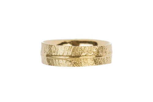 18ct Gold Leaf Vein  Band Ring