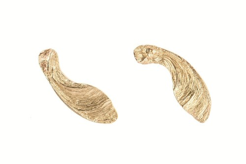 18ct Gold  Sycamore Seed Stud Earrings