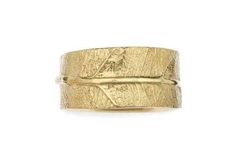 18ct Gold  Leaf Textured Ring