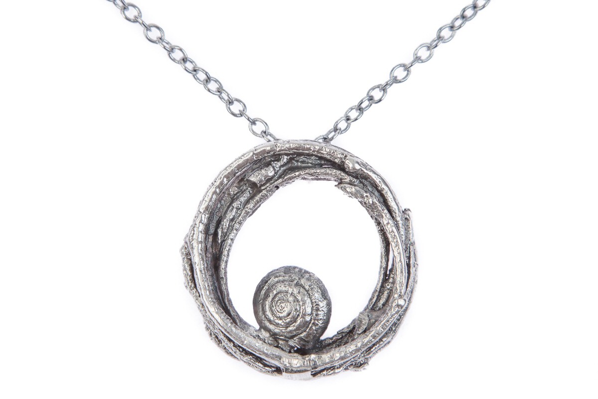 Circle of Twigs with Snail Pendant