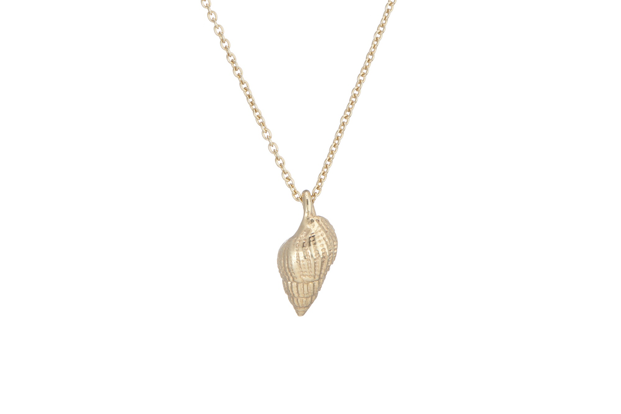 18ct Gold  Netted Dog Whelk Shell Necklace