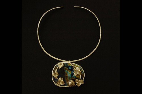 Snail, Ivy and Labradorite Necklace SOLD