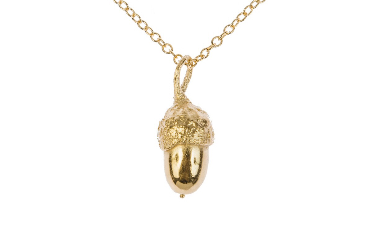 Rose gold sales acorn necklace
