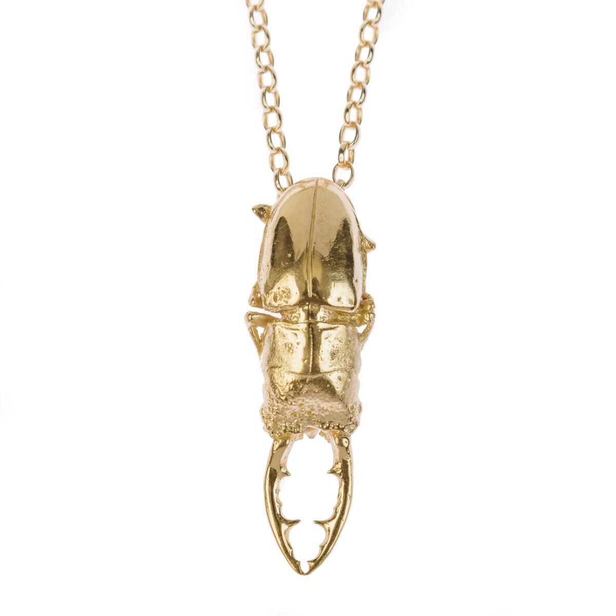 18ct Gold Stag Beetle Necklace