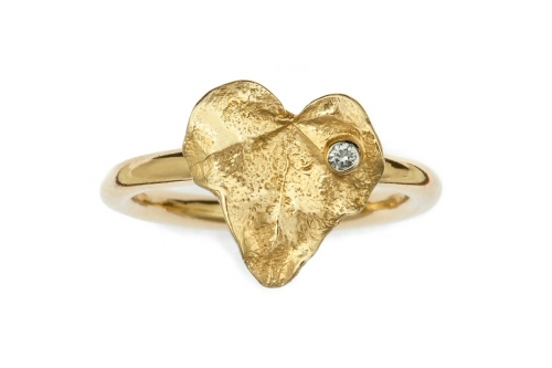 18ct Gold Ivy Leaf and Diamond Ring