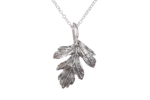 Hawthorn leaf pendant.