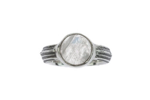Cow parsley and rainbow moonstone ring.