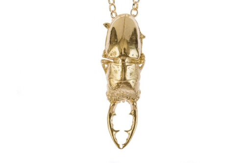 18ct Gold Stag Beetle Necklace