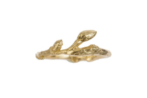 18ct Gold  Budded Twig Ring