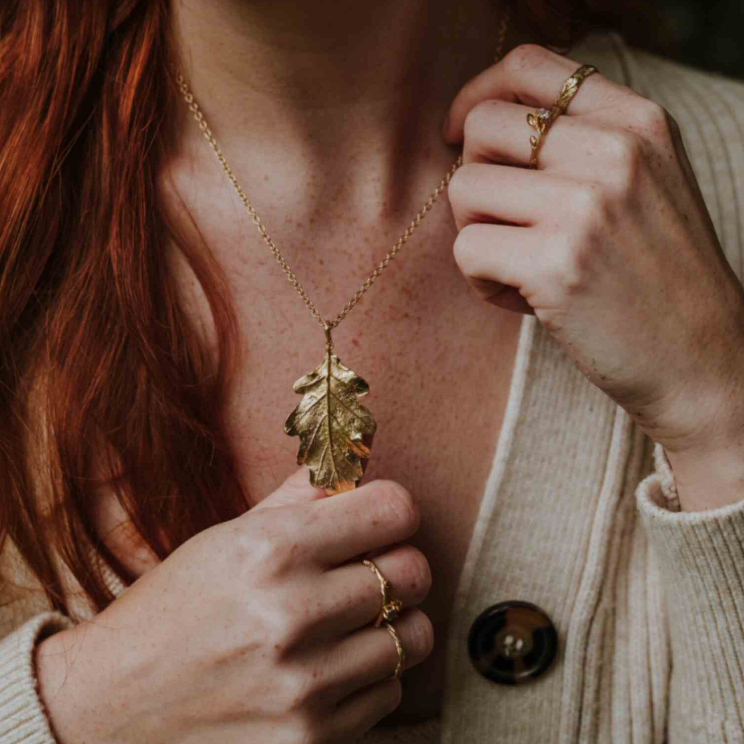 18ct Gold  Oak Leaf Necklace