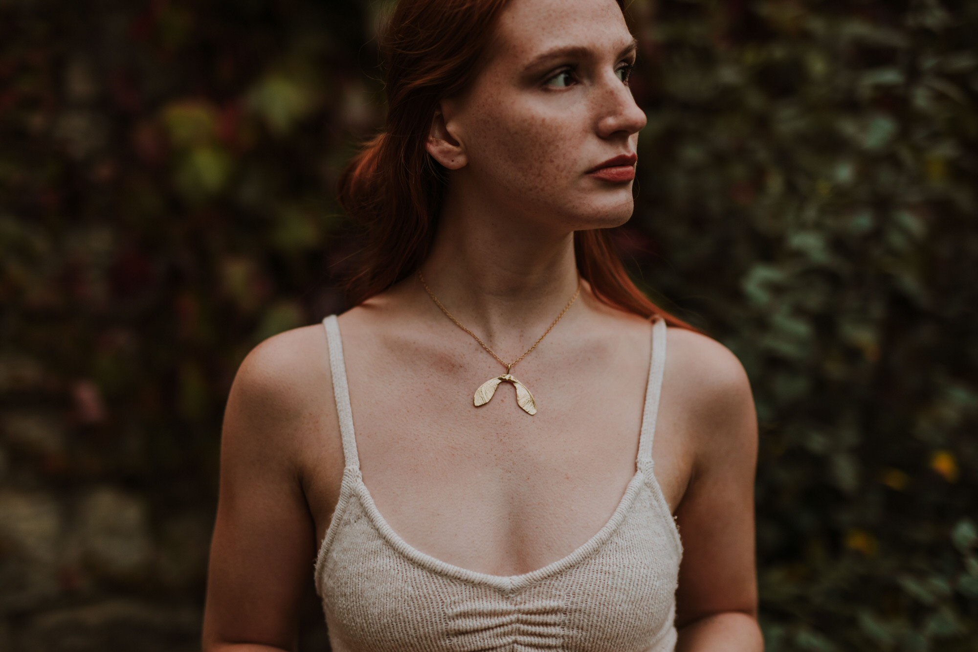 Double Sycamore Seed Necklace